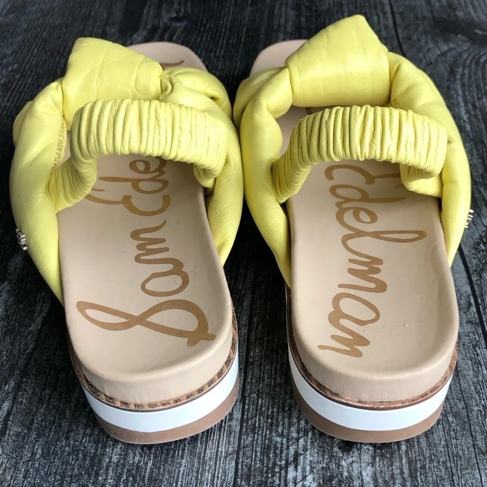 Sam Edelman Agatha Mini Yellow Knot Kids Sandals Size 13